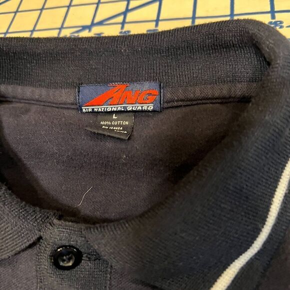 Air National Guard Polo Shirt Size Large Navy Short Sleeve Embroidered Logo - Picture 5 of 7